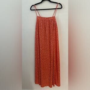 Lefties Size L Coral Polka Dot Maxi Dress